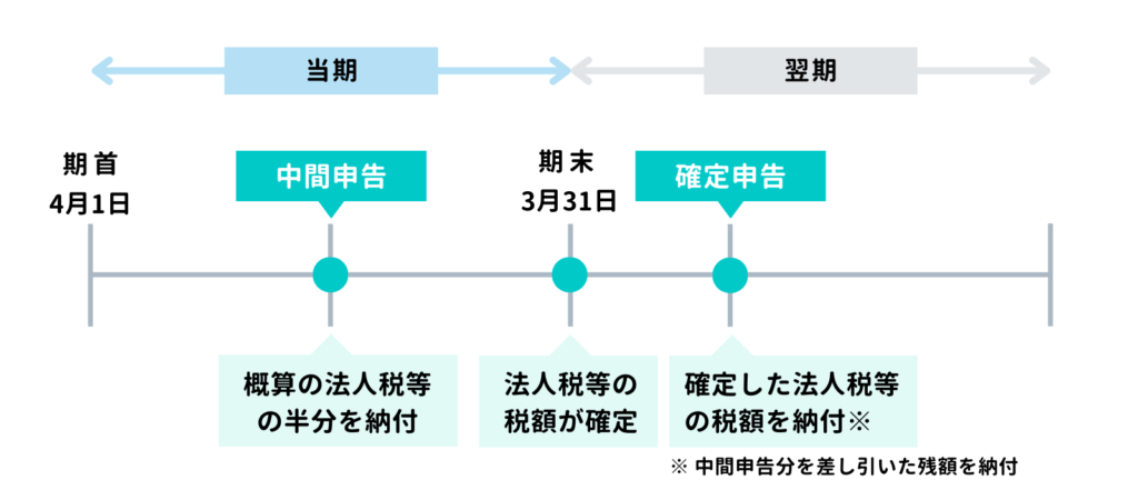 法人税等の申告と納付の流れ